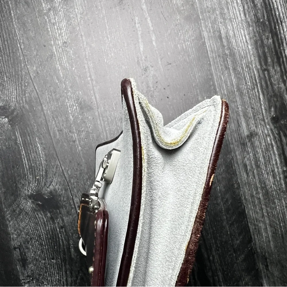 Anne Taylor Y2K Mini Baguette Bag Gray and Brown Suede and Leather - Picture 16 of 16